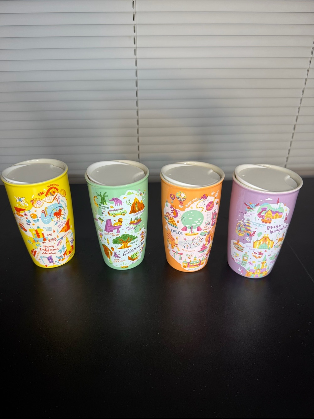 Disney Parks WDW 2020 Starbucks Ceramic Tumblers Mugs 4 Parks Set Brand New